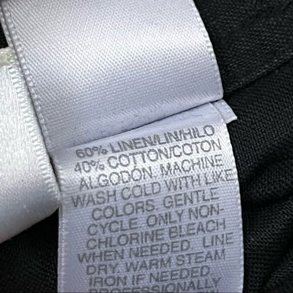 Vintage 90’s Susan Bristol Black Linen High Waist Relaxed Trouser Pants 12 - Picture 11 of 12